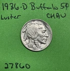 1936-D Buffalo 🦬 Indian Head Nickel 5c CH AU About Uncirculated