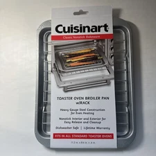 Cuisinart Classic NonStick Toaster Oven Broiler Pan W/Rack 11.2” x 8.6” x 0.6”
