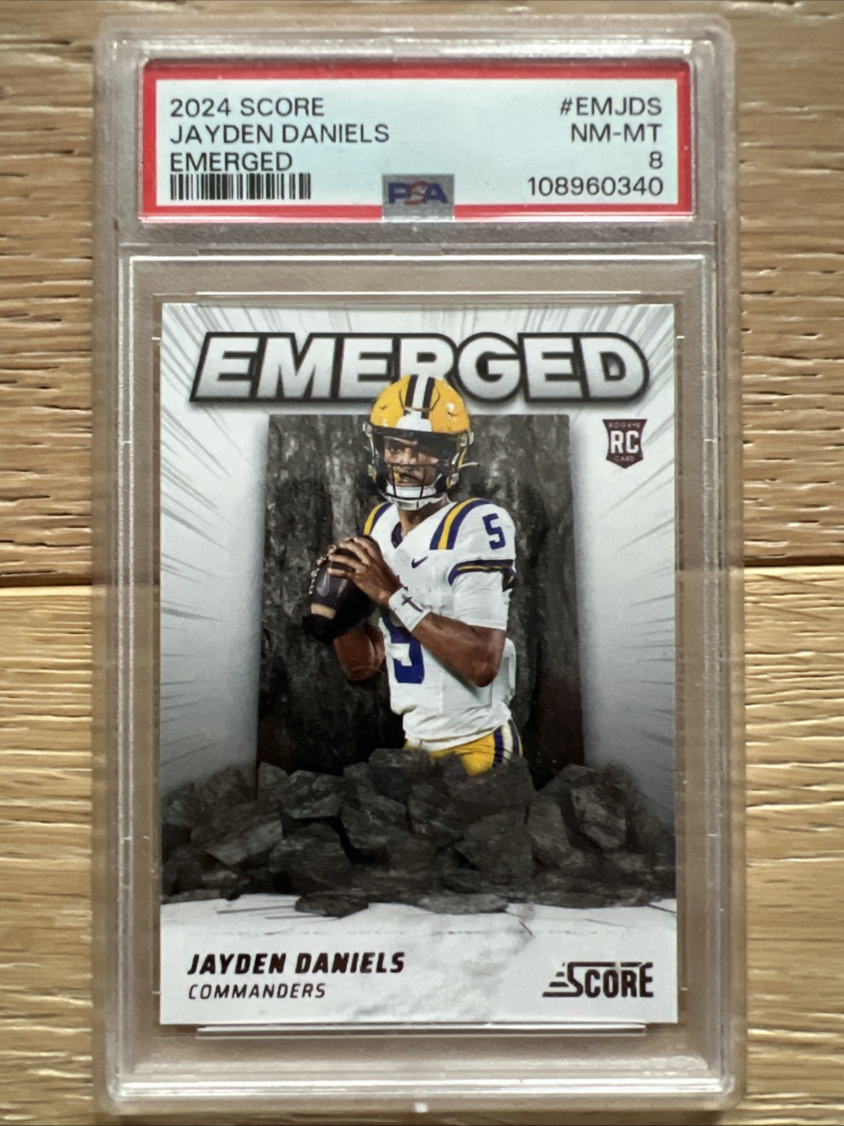 2024 PANINI SCORE EMERGED #EMJDS JAYDEN DANIELS PSA 8