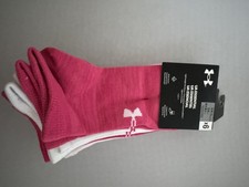 UNDER ARMOUR WOMENS 6 PAIR PINKs LIGHTWEIGHT NO SHOW SOCKS NEW