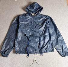 Vintage Izod Lacoste Windbreaker Jacket L Navy Hooded Anorak Packable