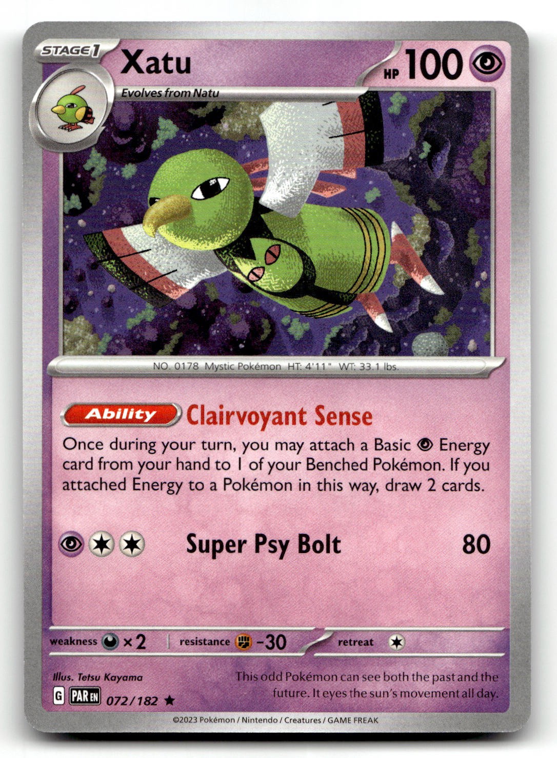 Xatu (Non-Holo) 072/182 Rare Deck Exclusives Pokemon NM