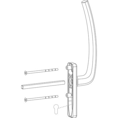 HAUTAU ATRIUM HS Griff PZ außen mit Vierkant, TS 68-92 mm, Alu weiß RAL 9016
