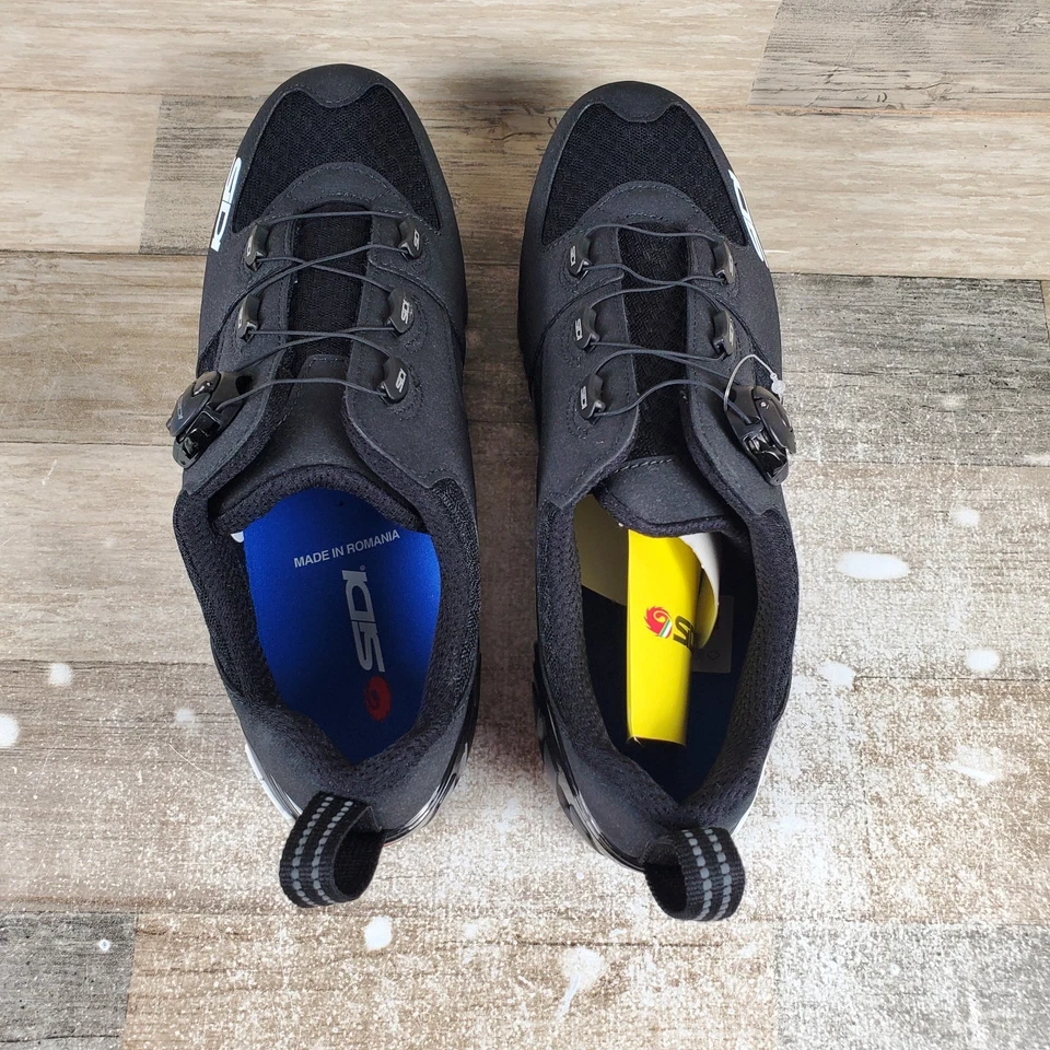 Мужские велосипедные туфли Sidi Turbo для горного велосипеда размер 10,4 черные кожаные низкий верх с круглым носком - Изображение 4 из 4