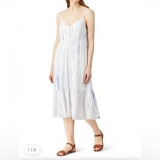 RAILS Delilah Cloud Tie Dye Dress Women's Small Linen Blend Midi Sundress