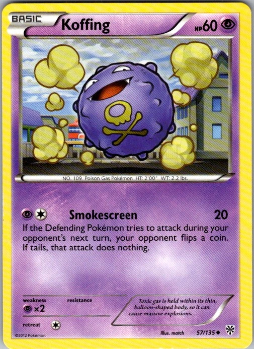 Koffing 57/135 Plasma Storm Common NM Pokemon TCG