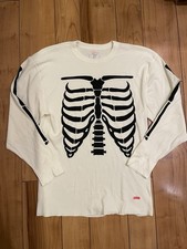 New Supreme Hanes Bones Thermal Crew 1 Pack White, Size 2XL, Skeleton