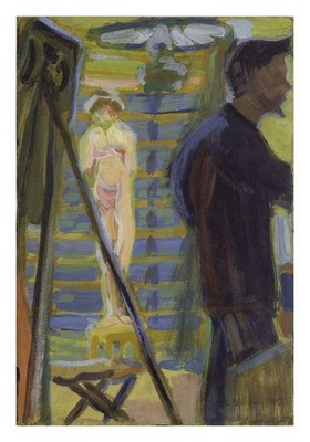 Ernst Ludwig Kirchner Erich Heckel and Model in the Studio : Art Print 1905