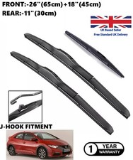 Fits Honda Civic MK9 2012-2017 Windscreen Wiper Blade Set Front 26"18" Rear 11"