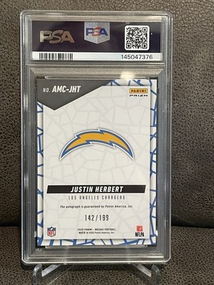 🔥Justin Herbert 2025 Panini Mosaic Red Prizm Auto /199 AMC-JHT