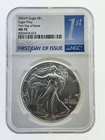 2025-(P) Silver Eagle - Eagle Privy, NGC MS70 - First Day Of Issue