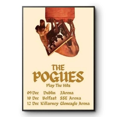 The Pogues Play The Hits 2026 Tour Poster Dublin Belfast Music Wall Art Decor