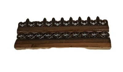 Antique gothic carved wood French trim pediment fleur de lis Gorgeous 