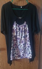 Women's Plus Size Floral Print Top with Keyhole Detail - Casual Short Sleeve