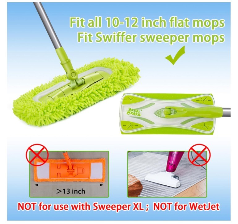 (Free Duty Tax) Reusable Dry Sweeping Cloths Microfiber Wet Mop Pads Compati