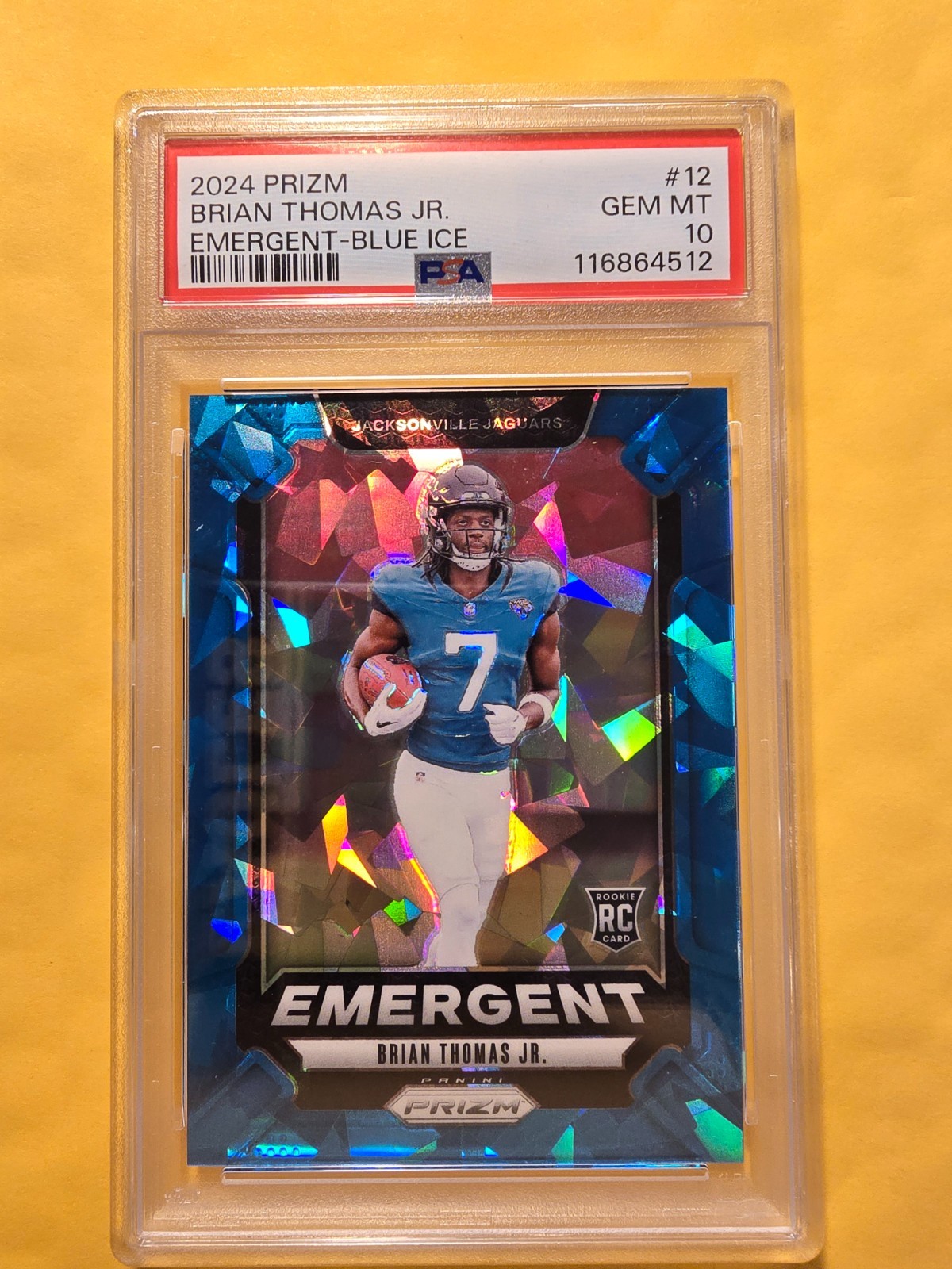 2024 Panini Prizm - Emergent Brian Thomas Jr. #12 Blue Ice Prizm /99 (RC)
