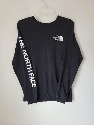 Northface Mens Longsleeve T Shirt Small Black Half Dome Crewneck Cotton ...
