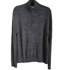 Calvin Klein 1/4 Zip Pullover Sweater Men's Large Gray Long Sleeve Knit