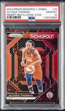 2024 PANINI PRIZM MONOPOLY WNBA INSERT RED CLASSIC ICON #10 ALYSSA THOMAS PSA 10