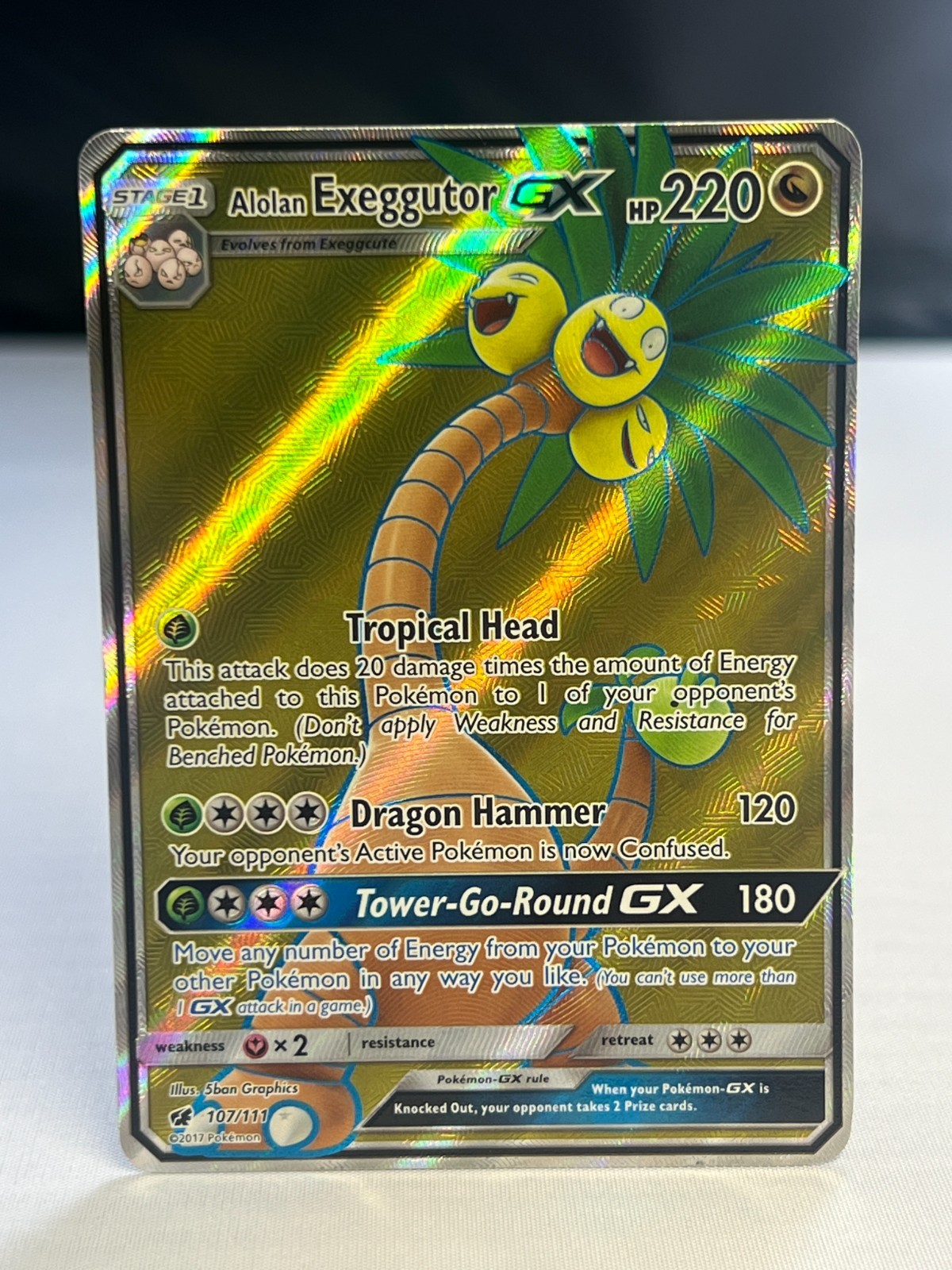 Alolan Exeggutor GX (Full Art) 107/111 Sm-Crimson Invasion Holo