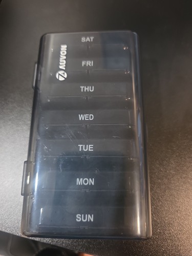 Luvoln Weekly 7-Day Pill Organizer Medicine Vitamin Storage Case Black