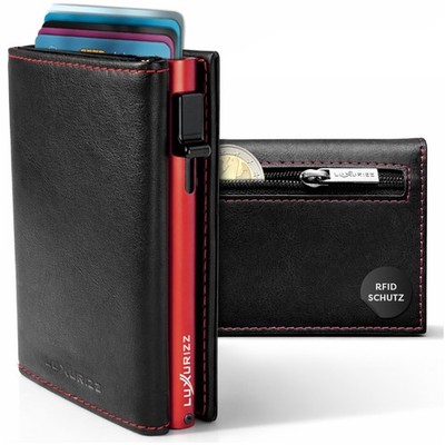 Luxurizz  Slim Wallet Magnetvershluss Rfid Schutz Geldbörse Geldbeutel - Rot