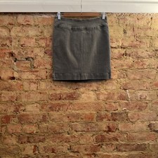 NEW Vtg Lee Womens Grey Denim Mini Legging Skirt 10 Stretchy Grown On Waist BNWT
