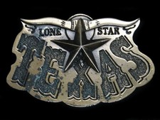 UE13144 VINTAGE 1980  LONE STAR TEXAS  STATE COMMEMORATIVE BELT BUCKLE