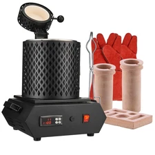 Uimoso Electric Gold Melting Furnace 1350W with Digital Control and 2 Crucibles