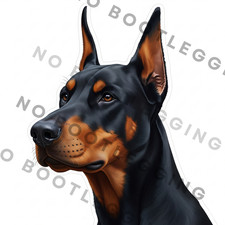 Doberman Pinscher Waterproof Vinyl Sticker Laptop Dog Puppy Gift Barking Laying