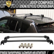 Fit 11-16 Jeep Compass 2pcs Roof Rack Cross Bar Crossbar Oe Style Aluminum Black