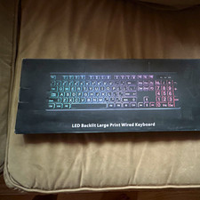 Illuminated Large Print Wired USB Keyboard, E...