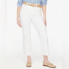 J. Crew Factory Curvy Wide-leg crop jean stretch white Size 24P Petite NWT