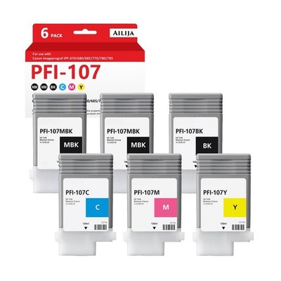 PFI-107 Compatible for PFI-107MBK PFI-107BK PFI-107C PFI-107M PFI-107Y Ink Ca...