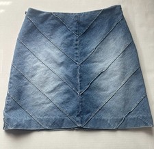 Vintage Ralph Lauren Chevron Jean Denim Skirt Size 10 Y2K 90s Jean Skirt