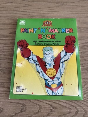 GOLDEN PAINT N MARKER BOOK 1991 CAPTAIN PLANET USED