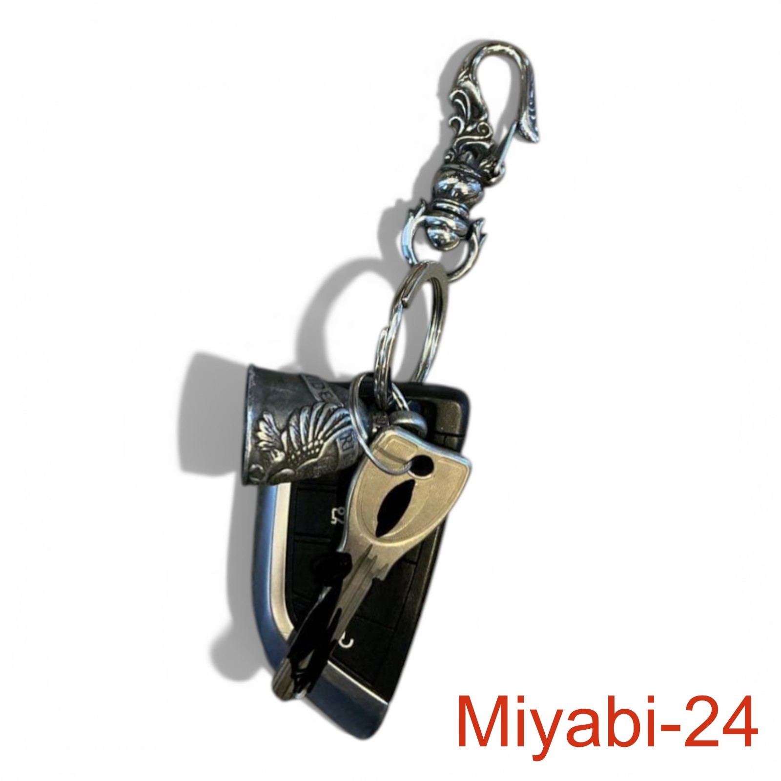 Silver stainless steel decorative hook keyring, key hook, key holder thumbnail 5