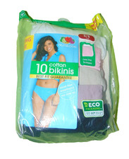 Fruit of the Loom Women  s Cotton Bikini Panties Size 5 Small 10 Pack NEW