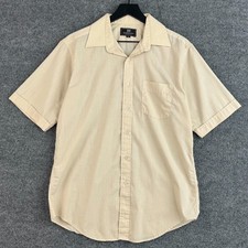 VTG Givenchy Button Up Shirt Mens Beige 16 Monsieur Casual Designer Short Sleeve