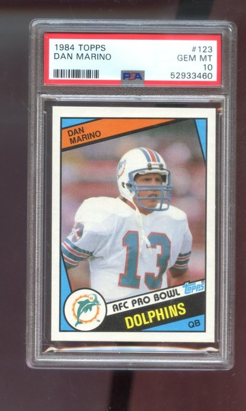 1984 Topps #123 Dan Marino RC ROOKIE RC GEM MINT PSA 10 Graded NFL Football Card