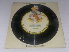 POOR Lipton Auravision Cardboard Record LI'L PODNER 78rpm Vintage 1957 Columbia