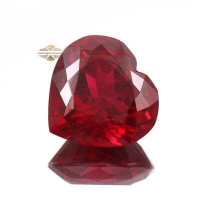 Burmese Certified Natural Red Ruby 65 Ct Flawless Heart Shape Loose Gemstone