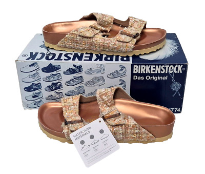 Birkenstock Damen Arizona Veloursleder Creme Kamm Leder Sandalen EU 36 UK 3