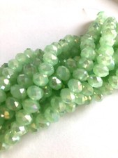 36 Spring Green AB Faceted Crystal Rondelle Beads 8MM LIMITED