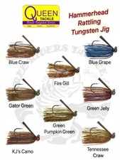 Queen Tackle Tungsten Hammerhead Rattlin' Football Jig Choose Size / Color