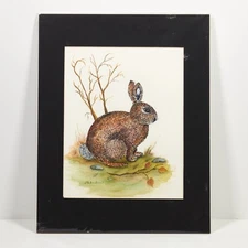 11 x 14 Signed Original Water Color & Ink on Paper "Bunny Rabbit"