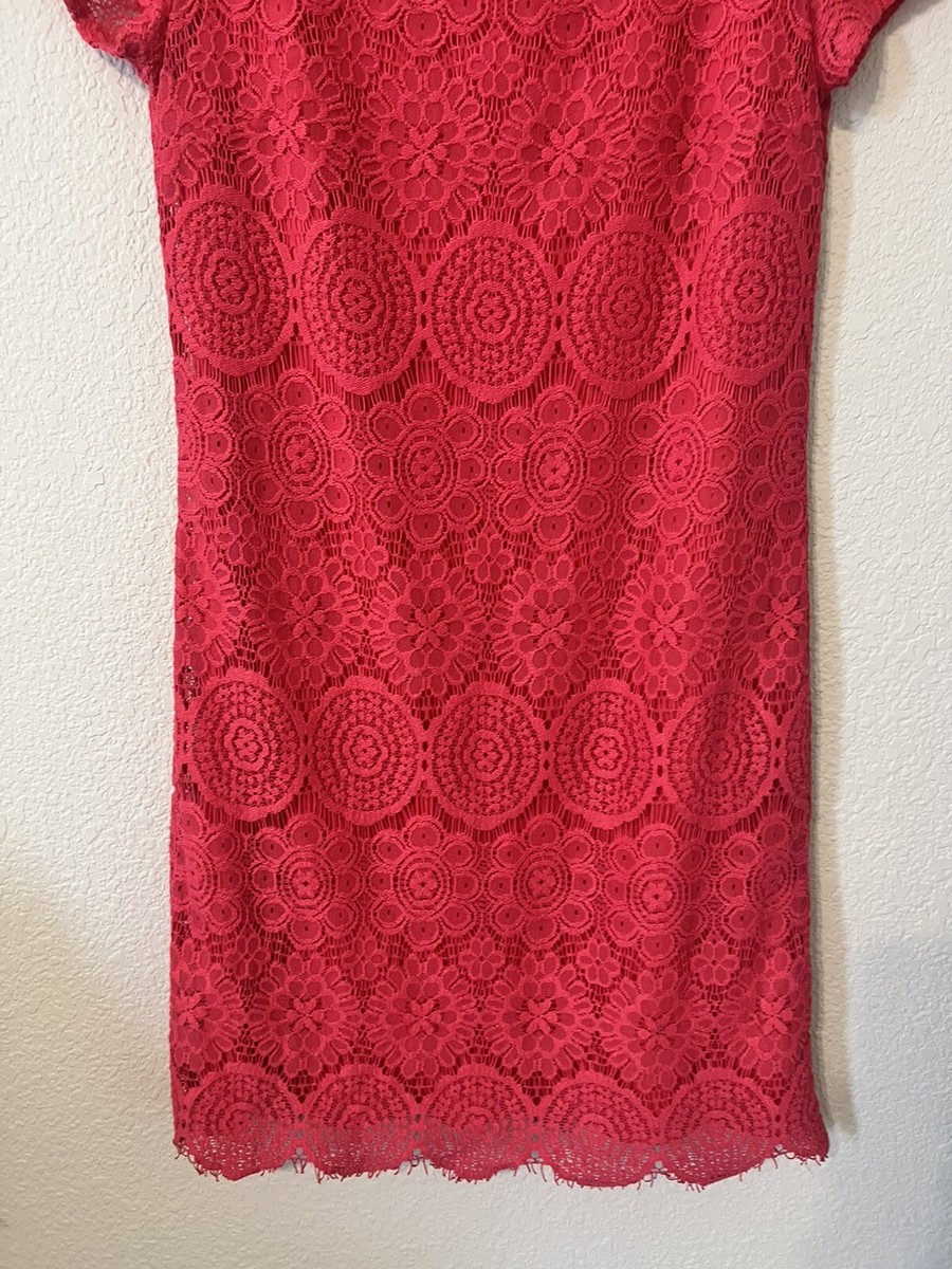 Laundry By Shelli Segal Red Lace Mini Dress Size 6 | eBay