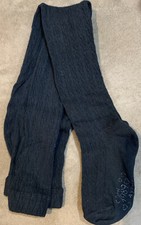 GIRLS TIGHTS SIZE 3-4 YEARS BLACK HERRINGBONE STRIPES WARM SUPER CUTE 