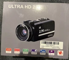 Video Camera 2.7K Camcorder 2 Charging Mode Digital Camera IR Night 2 Batteries 