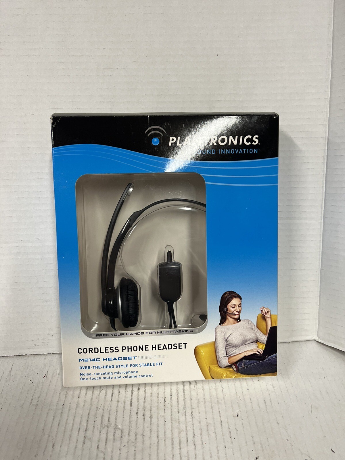 Plantronics M214C Cordless Phone Headset Over the Head w Noise